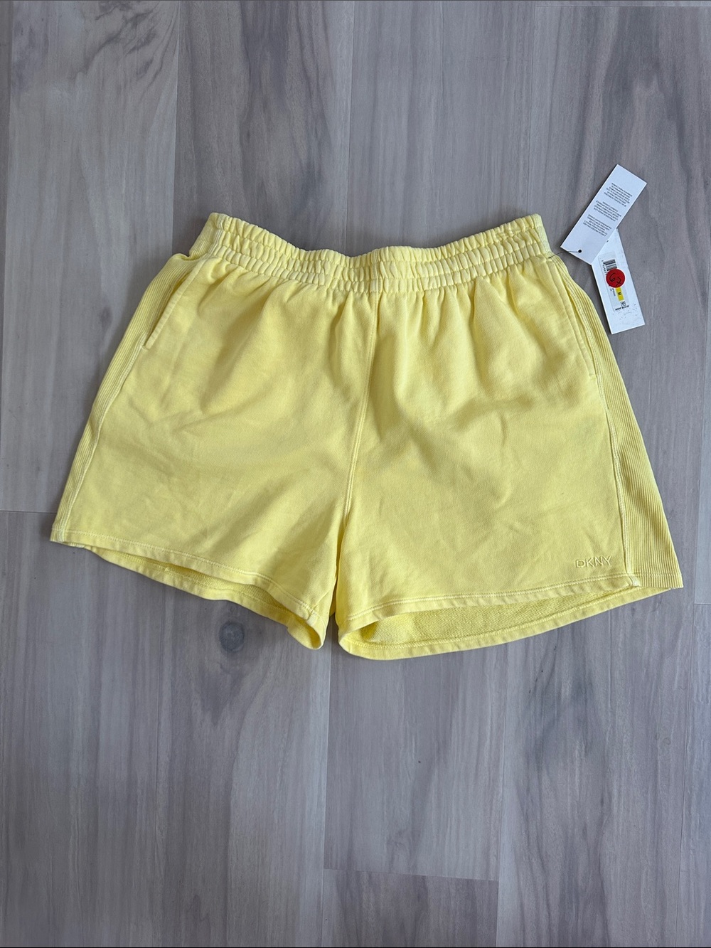 DKNY Lemon Yellow Athletic Elastic-Waist Women’s Shorts